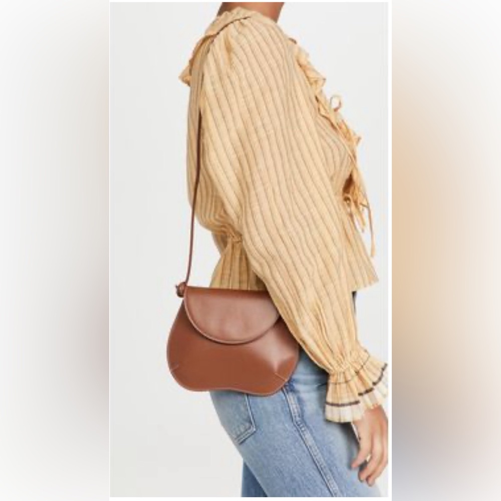Little Liffner Pebble  Mini Crossbody Leather Bag Made in Italy Brown